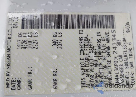 2018 Nissan Altima 2.5 Sl z USA, uszkodzony, nr VIN 1N4AL3AP0JC241345